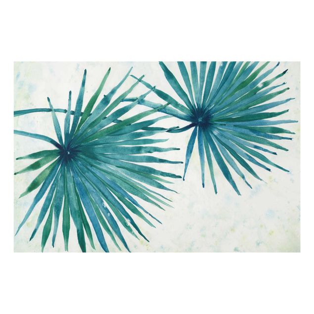 Quadro in vetro - Foglie di palma tropicali Close-Up