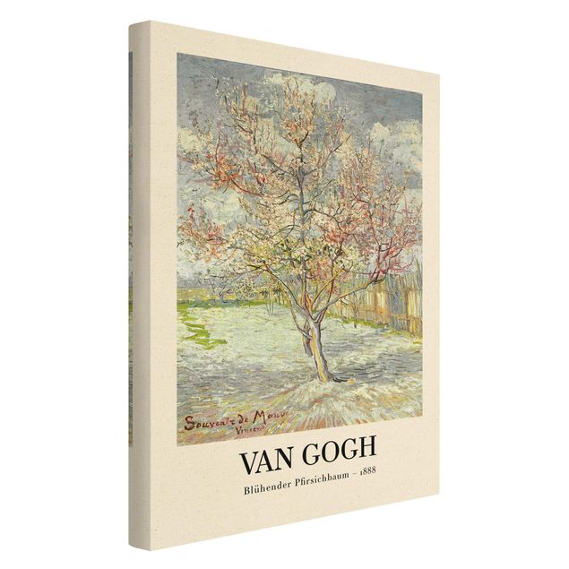 Quadro su tela naturale - Vincent van Gogh - Pesco in fiore - Edizione museo - Formato verticale 2:3