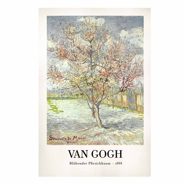 Stampa su tela - Vincent van Gogh - Pesco in fiore - Edizione museo - Formato verticale 2x3