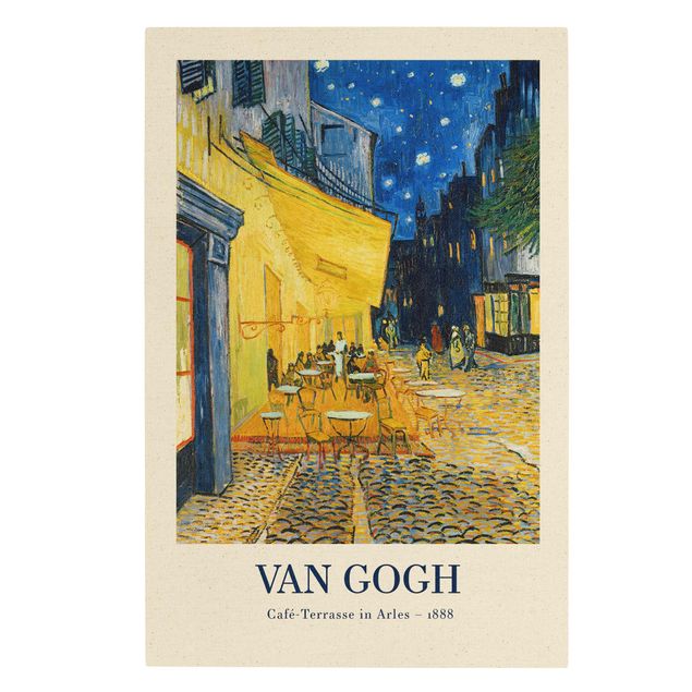 Quadro su tela naturale - Vincent van Gogh - Terrazza del caffè ad Arles - Edizione museo - Formato verticale 2:3