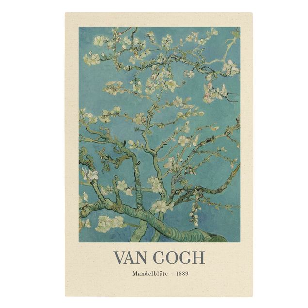 Quadro su tela naturale - Vincent van Gogh - Ramo di mandorlo in fiore - Edizione museo - Formato verticale 2:3