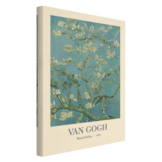 Quadro su tela naturale - Vincent van Gogh - Ramo di mandorlo in fiore - Edizione museo - Formato verticale 2:3