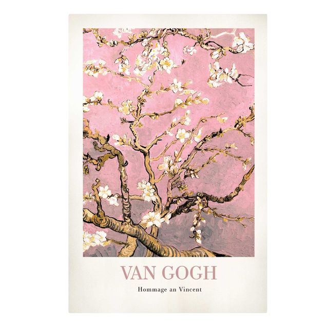 Stampe su tela Vincent van Gogh - Ramo di mandorlo in fiore rosa - Edizione museo