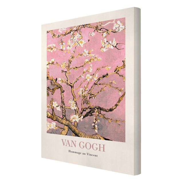 Stampa su tela - Vincent van Gogh - Ramo di mandorlo in fiore rosa - Edizione museo - Formato verticale 2x3