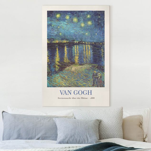 Riproduzioni su tela Vincent van Gogh - Notte stellata - Edizione museo