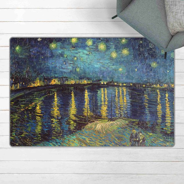 Tapetti blu Vincent van Gogh - Notte stellata sul Rodano
