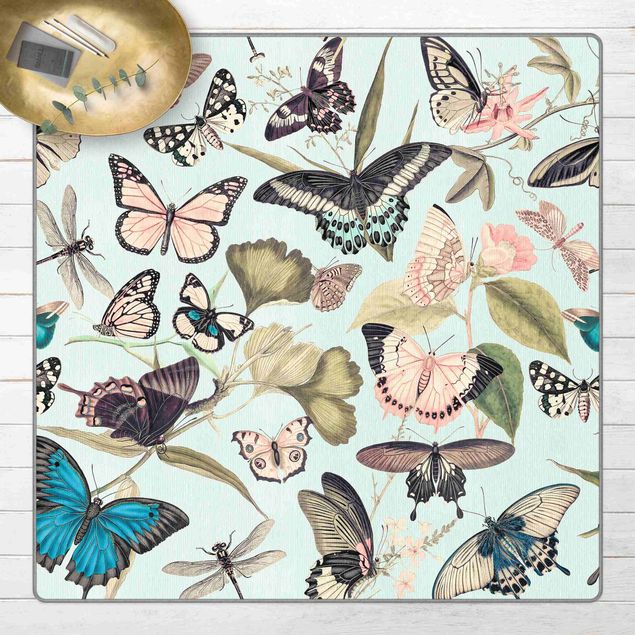 Tappeti orientali Vintage Collage - Farfalle e libellule