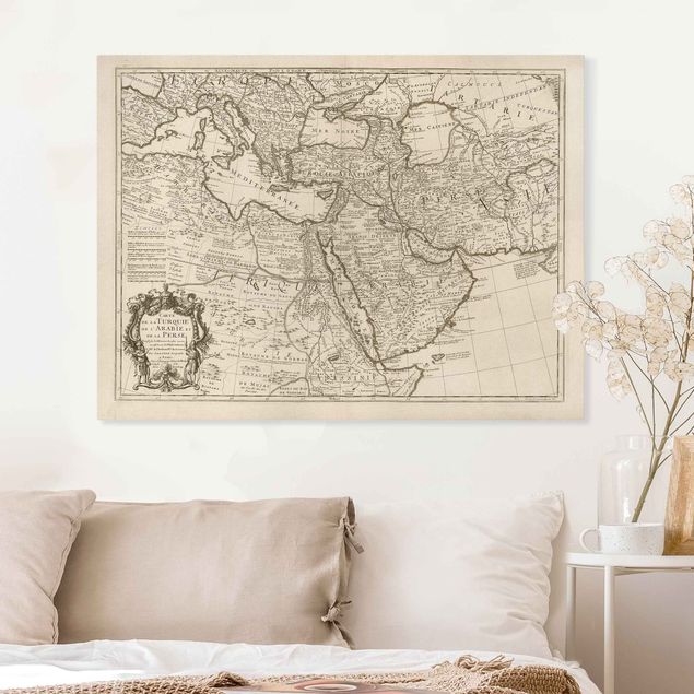 Tele mappamondo Mappa vintage del Medio Oriente