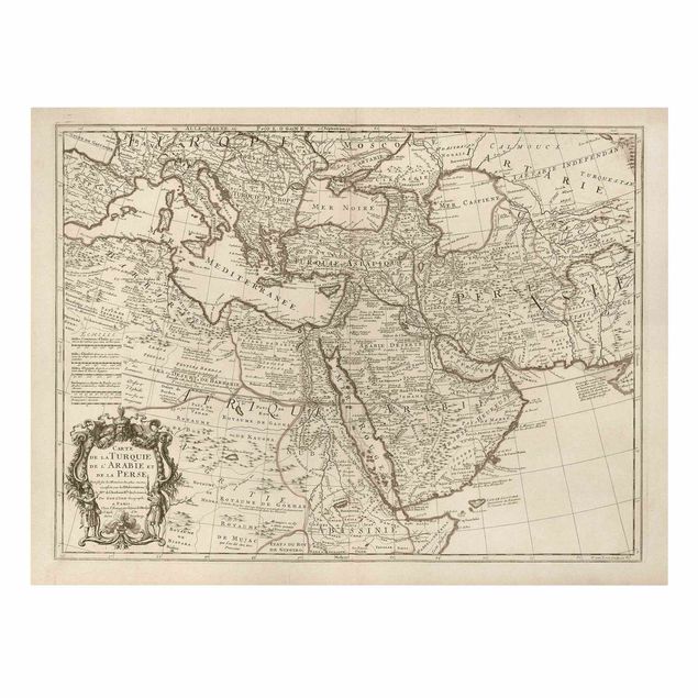 Quadro su tela - Cartina vintage dell'Oriente