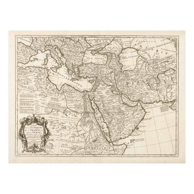 Quadro in vetro - Cartina vintage dell'Oriente