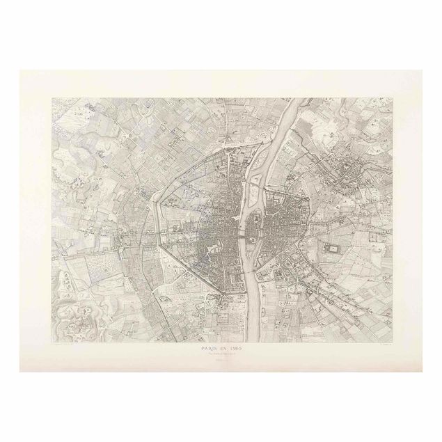 Quadro in vetro - Mappa vintage Paris