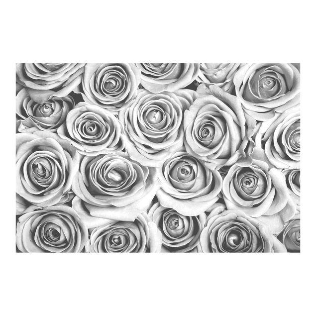 Carta da parati - Rose vintage in bianco e nero