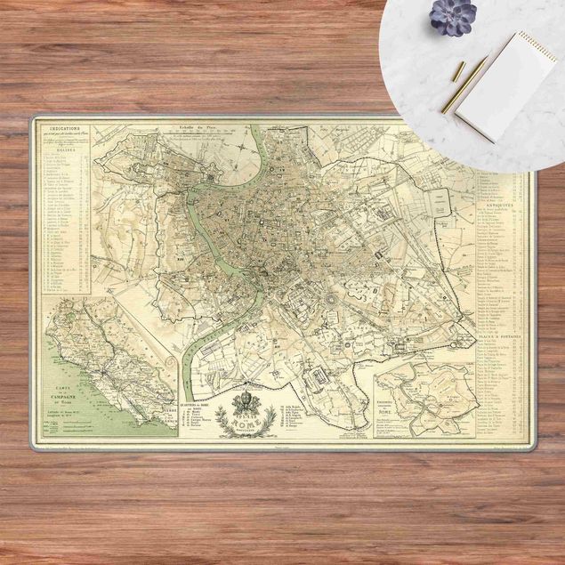 Tappeti mappamondo Mappa vintage della Roma Antica