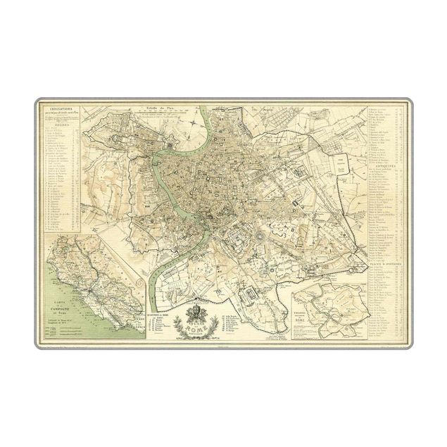 Tappeti vintage Mappa vintage della Roma Antica