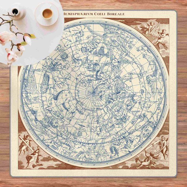 Tappeti mappamondo Carta celeste vintage emisfero settentrionale
