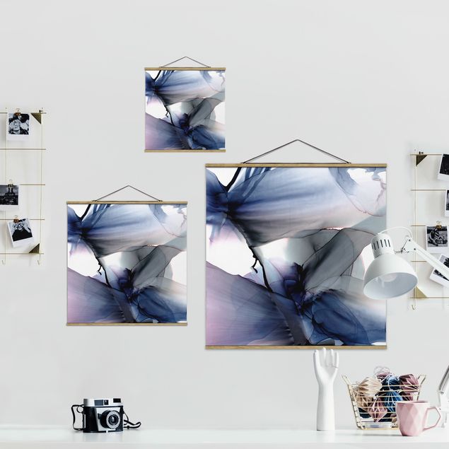 Foto su tessuto da parete con bastone - Fluido violetto - Quadrato 1:1