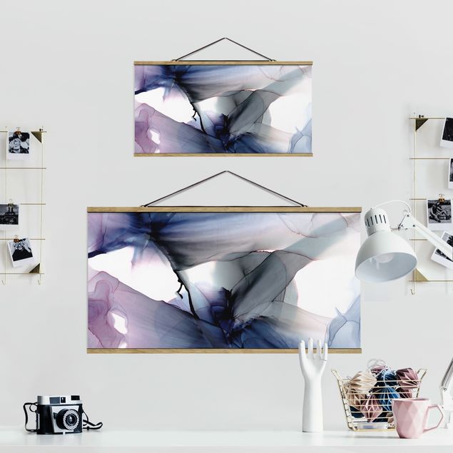 Foto su tessuto da parete con bastone - Fluido violetto - Orizzontale 2:1