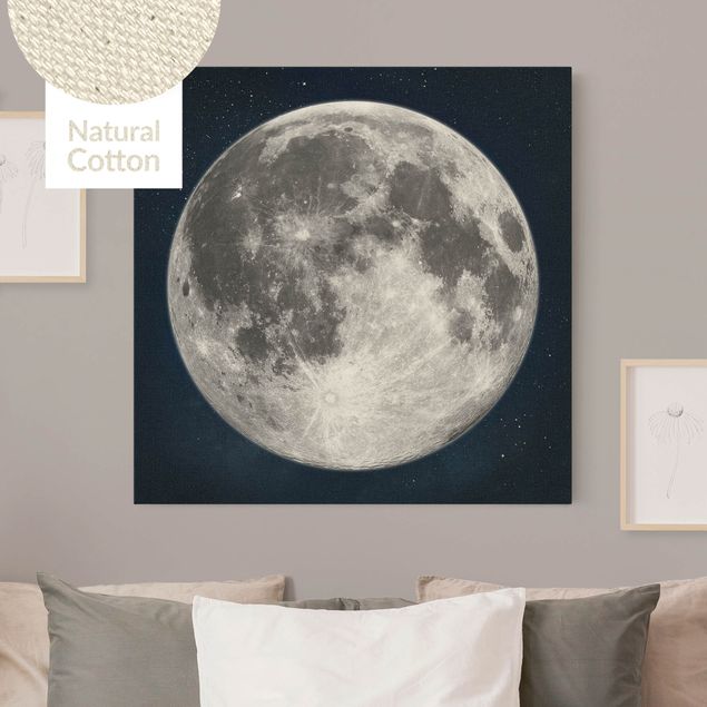 Quadri moderni per soggiorno Luna piena in un cielo stellato