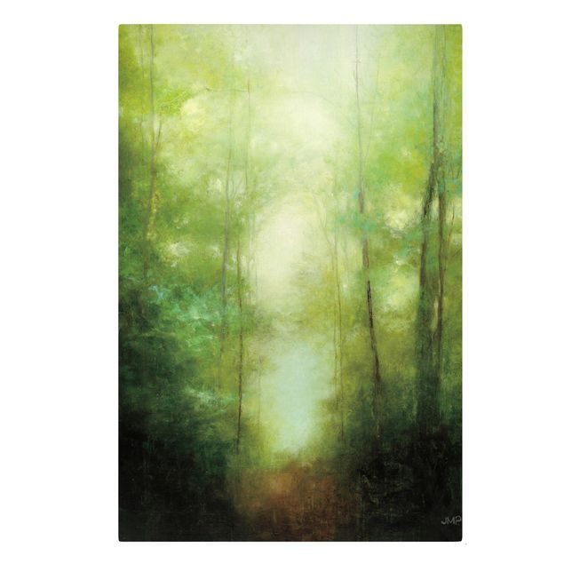 Stampa su tela Passeggiata nella foresta nella nebbia