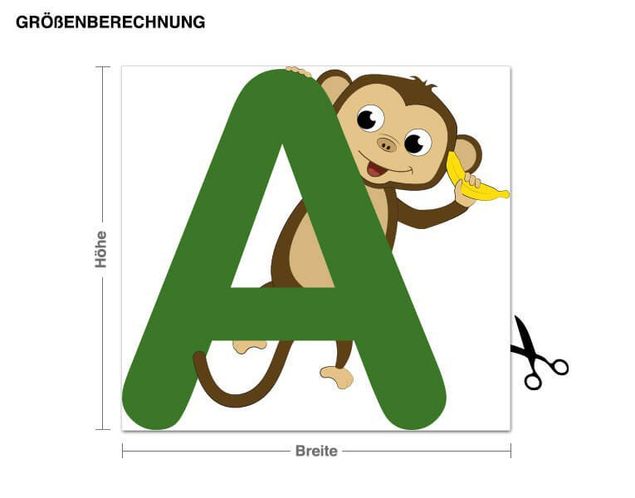 Adesivo murale - Children ABC - Monkey