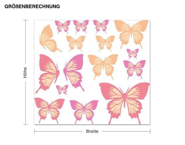 Adesivo murale - Pastel Butterfly Set