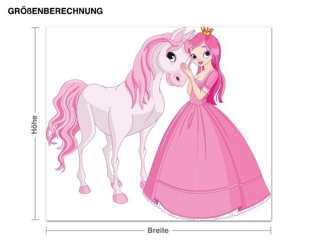 Adesivo murale - Principessa con il suo cavallo