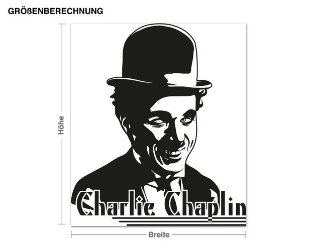 Adesivo murale - Charlie Chaplin Portrait