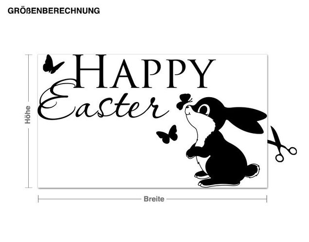 Adesivo murale - Happy Easter Bunny & Farfalle