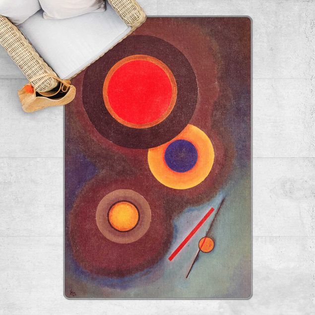 Tappeto moderno astratto Wassily Kandinsky - Cerchi e linee