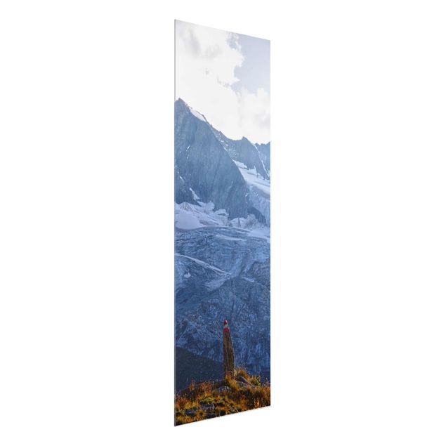 Quadro in vetro - Sentiero marcato nelle Alpi