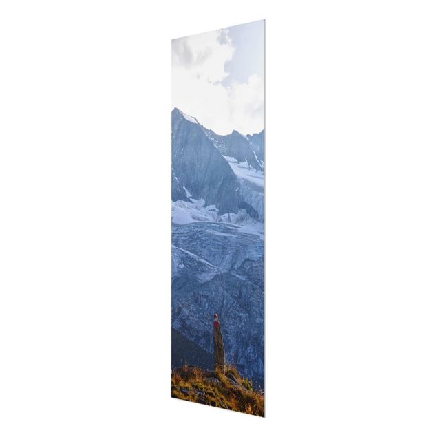 Quadro in vetro - Sentiero marcato nelle Alpi