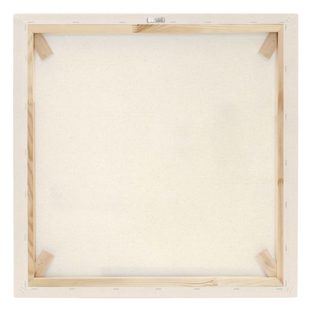 Quadro su tela naturale - Linee bianche - Mandala con toro - Quadrato 1:1