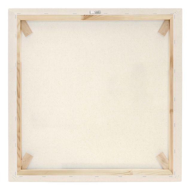 Quadro su tela naturale - Linee bianche - Mandala - Quadrato 1:1