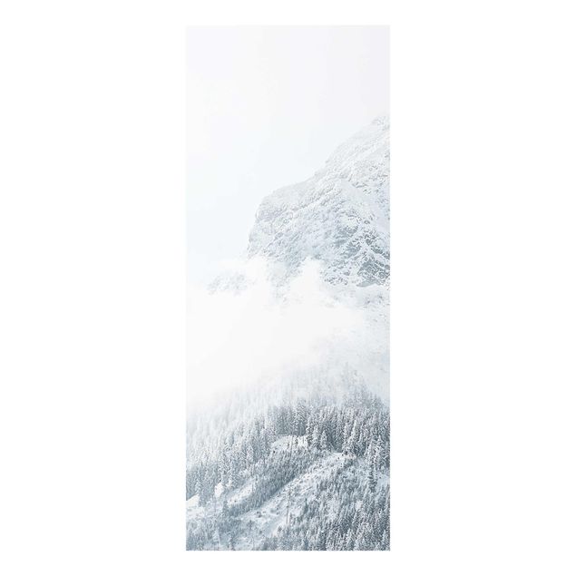 Quadro in vetro - Nebbia bianca nelle montagne