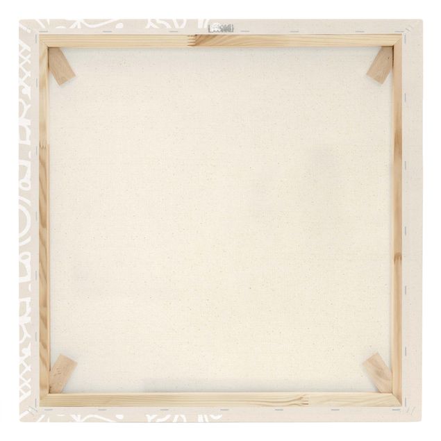 Quadro su tela naturale - Mandala bianco I - Quadrato 1:1