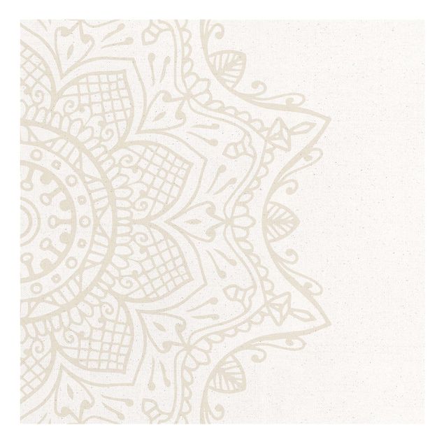 Quadro su tela naturale - Mandala bianco II - Quadrato 1:1