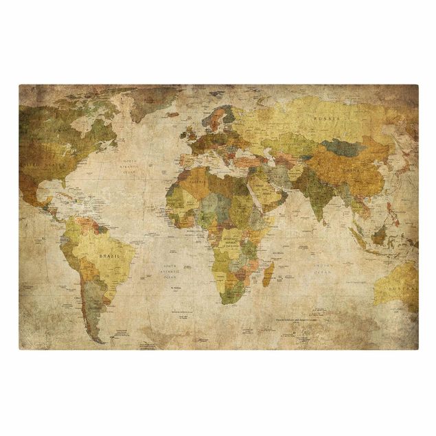 Stampa su tela - Map of the world - Orizzontale 3:2