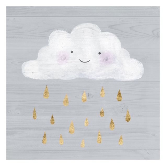 Carta da parati - Nuvola con gocce di pioggia d'oro