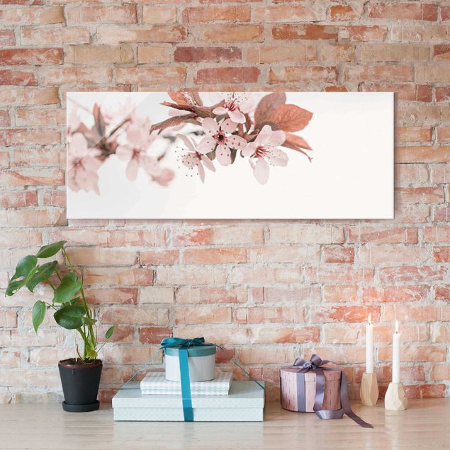 Lavagna magnetica vetro Delicati fiori di ciliegio su un ramoscello