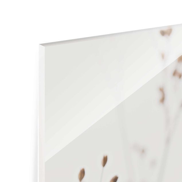Quadro in vetro - Delicate gemme su ramo di fiori selvatici