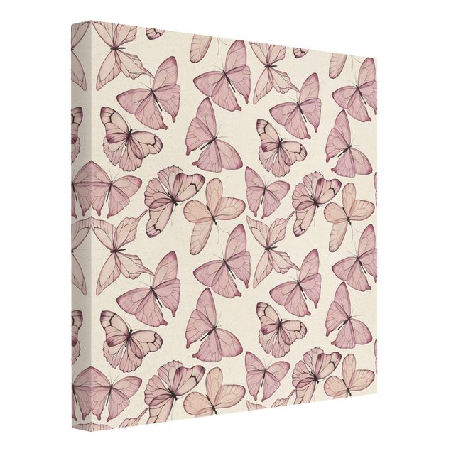 Quadri moderni per soggiorno Delicata farfalla rosa