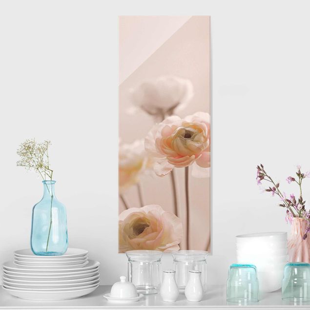 Lavagna magnetica vetro Delicato bouquet di fiori rosa chiaro