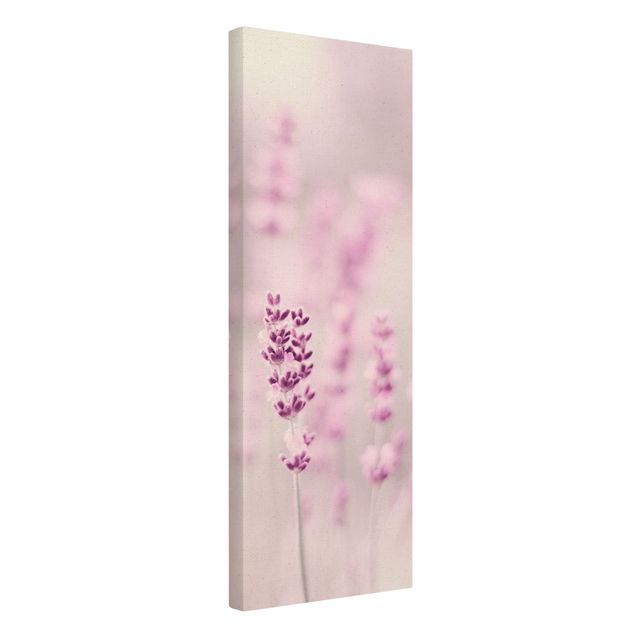 Quadro su tela naturale - Lavanda delicata violetta - Formato verticale 1:3