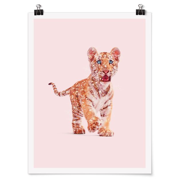Poster - Tiger con glitter - Verticale 4:3