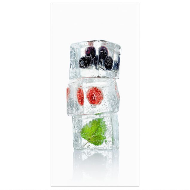 Tenda a pannello - Raspberry Lemon Balm And Blueberries In Ice Cube - 250x120cm