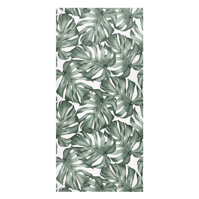 Lavagna magnetica - Acquerello foglie di monstera in acquerello verde