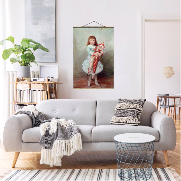 Foto su tessuto da parete con bastone - Auguste Renoir - Suzanne Con Harlequin Doll - Verticale 3:2