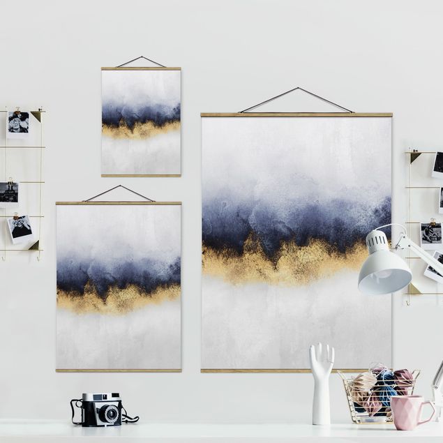 Foto su tessuto da parete con bastone - Elisabeth Fredriksson - Cielo nuvoloso con oro - Verticale 4:3