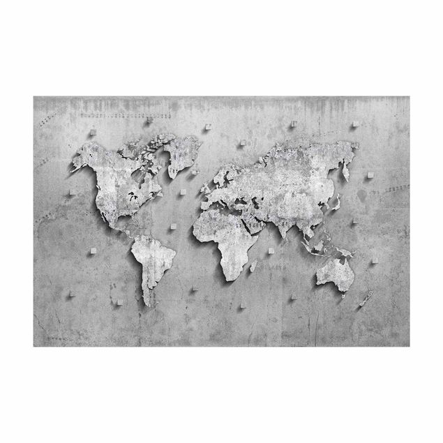 Tappeti effetto pietra Mappa del mondo in cemento