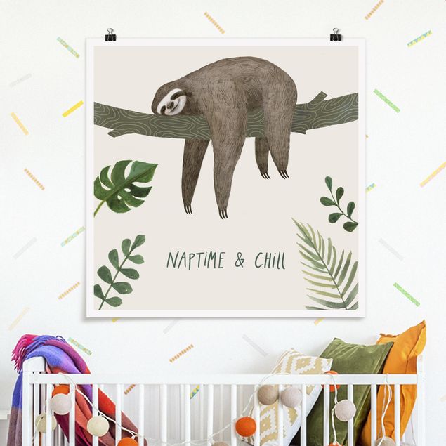 Poster cameretta bambini animali Detti di un bradipo - Rilassati